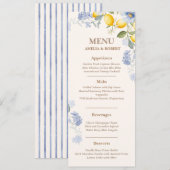 La Dolce Vita Lemon italian citrus wedding メニュー (正面/裏面)