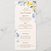 La Dolce Vita Lemon italian citrus wedding メニュー (正面)