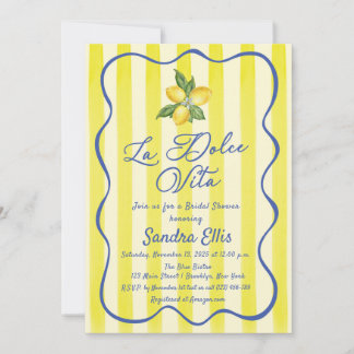 La Dolce Vita Lemons Italian Bridal Shower 招待状