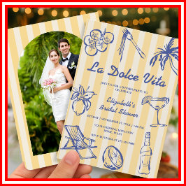 La Dolce Vita Lemons Italian Bridal Shower PHOTO 招待状