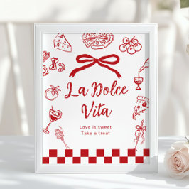 La Dolce Vita Love is sweet Italian Bridal Shower ポスター