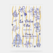 La Dolce Vita Mediterranean Bridal Shower Welcome アクリルサイン (正面)