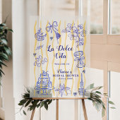 La Dolce Vita Mediterranean Bridal Shower Welcome アクリルサイン