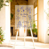 La Dolce Vita Mediterranean Bridal Shower Welcome アクリルサイン