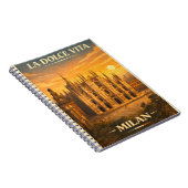 La Dolce Vita - Milan Vintage Travel Poster ノートブック (右側)