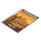 La Dolce Vita - Milan Vintage Travel Poster ノートブック (左側)