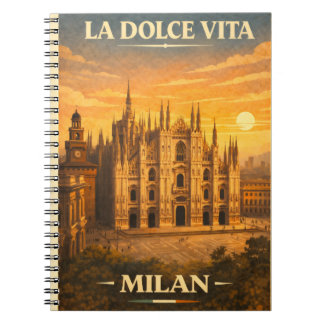 La Dolce Vita - Milan Vintage Travel Poster ノートブック
