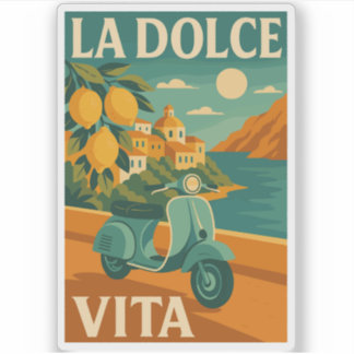 La Dolce Vita – Retro Italian Coast Travel シール