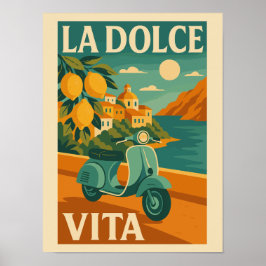 La Dolce Vita – Retro Italian Coast Travel ポスター
