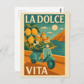 La Dolce Vita – Retro Italian Coast Travel ポストカード (正面/裏面)