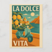 La Dolce Vita – Retro Italian Coast Travel ポストカード (正面)