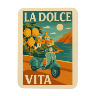 La Dolce Vita – Retro Italian Coast Travel マグネット