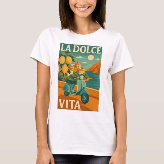 La Dolce Vita – Retro Italian Coast Travel Tシャツ (正面)