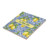 La Dolce Vita Sicilian Lemon, Blue Maiolica Patter タイル (側面)