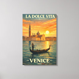 La Dolce Vita Venice Vintage Travel  キャンバスプリント