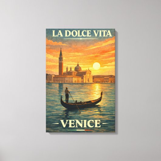 La Dolce Vita Venice Vintage Travel  キャンバスプリント (正面)