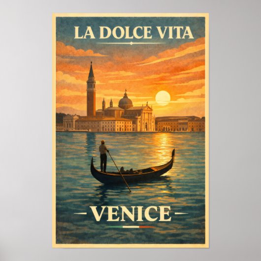 La Dolce Vita - Venice Vintage Travel Poster ポスター (正面)