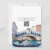 La Dolce Vita Watercolor Venice QR Code Bridal 招待状 (裏面)