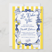 La Dolce Vita Whimsical Italian 40th Birthday  招待状 (正面)