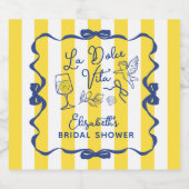 La Dolce Vita Whimsical Italian Bridal Shower スパークリングワインラベル (シングルラベル)