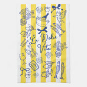 La Dolce Vita Whimsical Italian Themed キッチンタオル (縦)