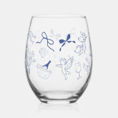 La Dolce Vita Whimsical Italian Themed ステムなしワイングラス (裏面)