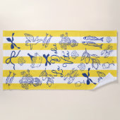 La Dolce Vita Whimsical Italian Themed ビーチタオル (正面)