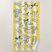 La Dolce Vita Whimsical Italian Themed ビーチタオル (正面)