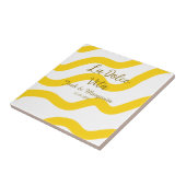 La Dolce Vita yellowのカップル結婚の名前の日付glit タイル (側面)