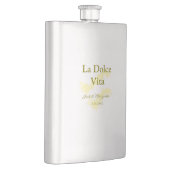 La Dolce Vita yellowのカップル結婚の名前の日付glit フラスク (右)