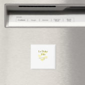 La Dolce Vita yellowのカップル結婚の名前の日付glit マグネット (インサイチュ (食洗機))