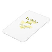 La Dolce Vita yellowのカップル結婚の名前の日付glit マグネット (左側)