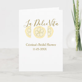 La Dolce Vita yellow lemon bridal shower pastel bo カード