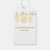 La Dolce Vita yellow lemon bridal shower pastel bo ギフトタグ (裏面)