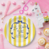La Dolce Vita Yellow Stripe Bridal Shower ペーパープレート (パーティー)