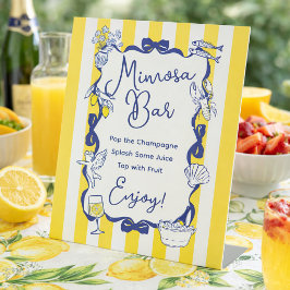 La Dolce Vita Yellow Stripe Italian Mimosa Bar 台座サイン