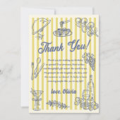 La Dolce Vita Yellow Stripes Thank You Card 招待状 (正面)