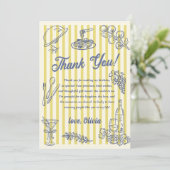 La Dolce Vita Yellow Stripes Thank You Card 招待状 (スタンド正面)