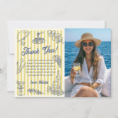 La Dolce Vita Yellow Stripes Thank You Card Photo  招待状 (正面)