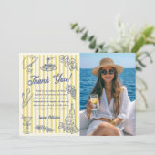 La Dolce Vita Yellow Stripes Thank You Card Photo  招待状 (スタンド正面)