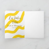 La Dolce Vita yellow wedding couple Name date glit カード (内部)