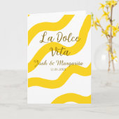 La Dolce Vita yellow wedding couple Name date glit カード (黄色い花)