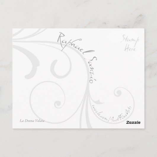 La Donna Velata postcard ポストカード (裏面)