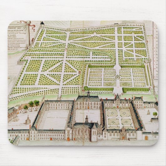 La Fleche 1655年のイエズス会士の大学の眺め マウスパッド (正面)