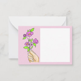 La fleur dans la main de madame, la carte à écrire ノートカード