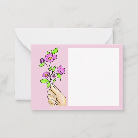 La fleur dans la main de madame, la carte à écrire ノートカード (正面)