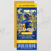 LA Football Ticket Birthday Invitation セーブザデート (正面/裏面)