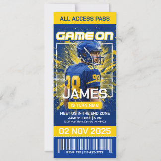 LA Football Ticket Birthday Invitation セーブザデート