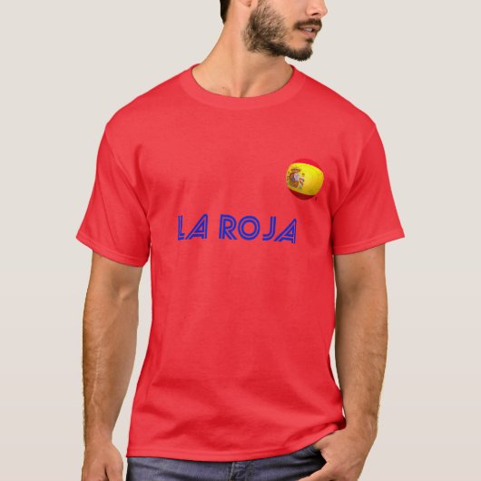 La Furia Roja -スペインのフットボール Tシャツ (正面)