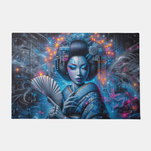 La geisha des nuits bleuté ドアマット (正面)